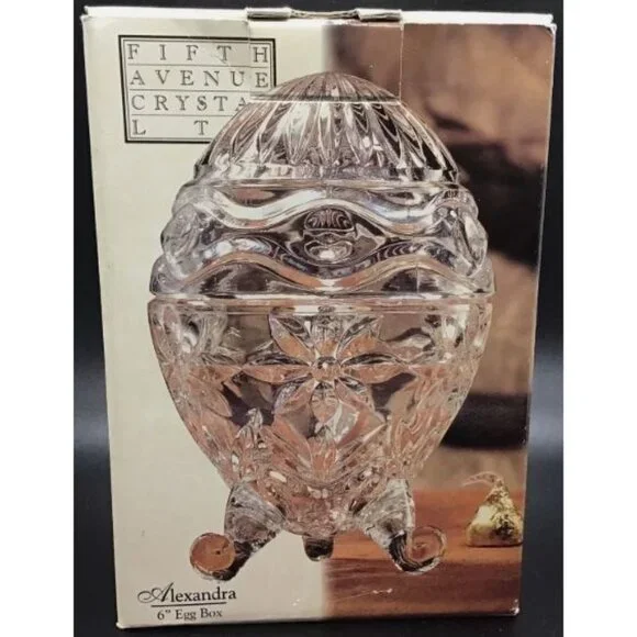 Fifth Avenue Crystal “Alexandra” Egg Trinket Box Slovakia 24% Lead Crystal - Picture 4 of 4